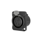 Seetronic MK4F2C-B XLR 4-Pin Female Chassis Socket D-Type Black (CONN1490)