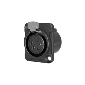 Seetronic MK4F2C-B XLR 4-Pin Female Chassis Socket D-Type Black (CONN1490)