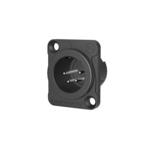 Seetronic MJ4F2C-B XLR 4-Pin Male Chassis Plug D-Type Black (CONN1491)