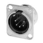Neutrik NC5MD-L-1 XLR 5-Pin Male Chassis Plug - D-Series Panel Mount