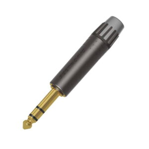 Seetronic MP3X-BG 6.35mm 1/4″ Stereo 3-Pole Jack Plug Black Gold (CONN1523)