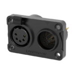 Seetronic C5F2C-W-B XLR 5-Pin IP65 Combined Chassis Socket Black (CONN1524)