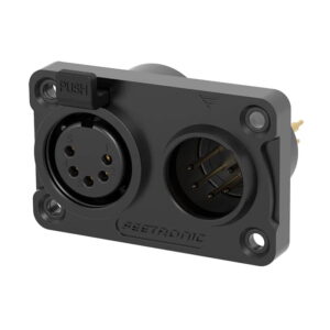 Seetronic C5F2C-W-B XLR 5-Pin IP65 Combined Chassis Socket Black (CONN1524)