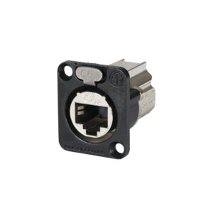 Neutrik etherCON CAT6A Feedthrough Panel Connector, Black (NE8FDX-P6-B)