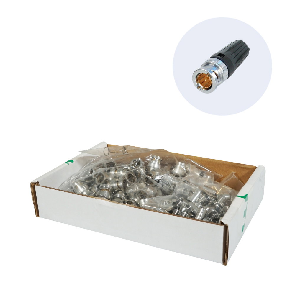 Neutrik BNC Connector, rearTWIST Pack of 100 (NBNC75BLP7-D) Neutrik NBNC75BLP7-D 75-Ohm BNC Connector rearTWIST, Pack of 100 (HD-SDI)