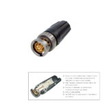 Neutrik NBNC75BLP7X UHD 75-Ohm BNC Connector, rearTWIST (12G-SDI)