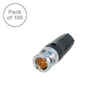 Neutrik rearTWIST BNC Cable Connector 75 Ohm, Pack of 100 (NBNC75BTU11-D)