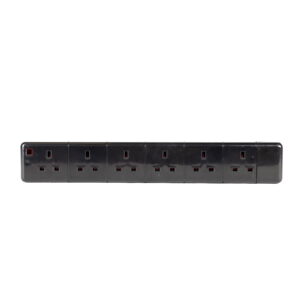 Elumen8 6-Gang 13A UK Mains Socket Block, Black (CONN710)