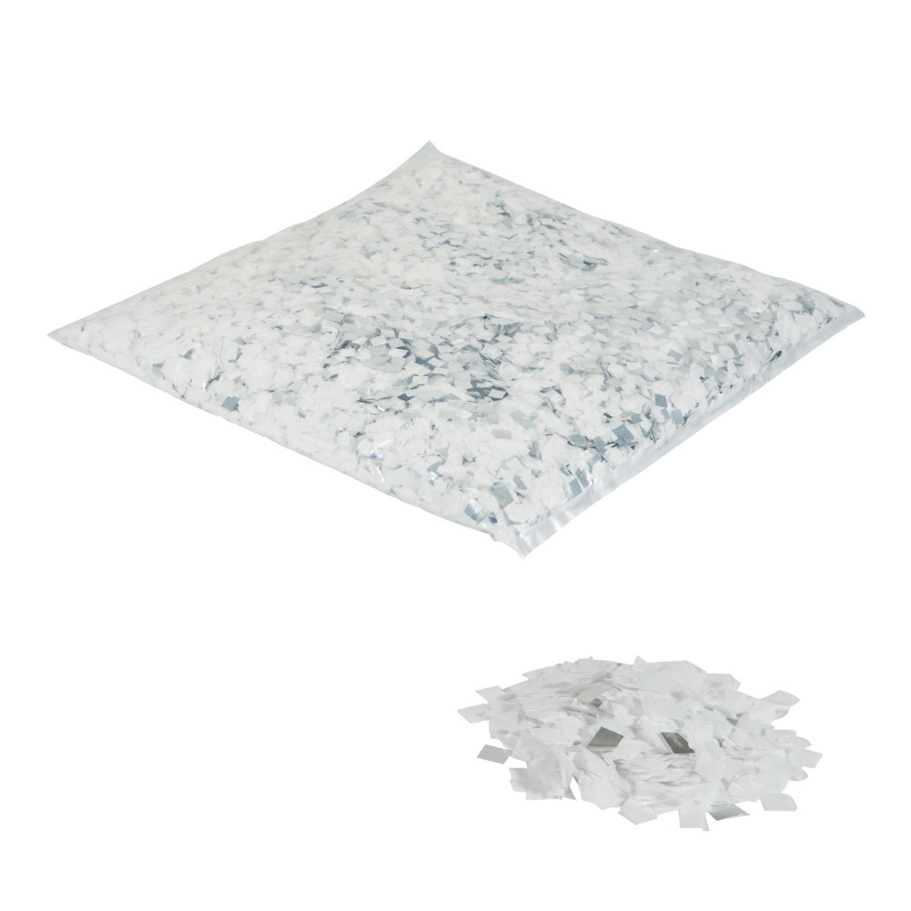Equinox Loose Confetti 10 x 10mm - White and Silver Metallic 1kg Equinox Loose Confetti 10 x 10mm White and Silver Metallic 1kg (EQLED410WS)