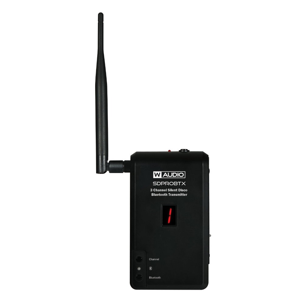 W Audio SDPROBTX 3-Channel Silent Disco Bluetooth Transmitter W Audio SDPROBTX 3-Channel Silent Disco Bluetooth Transmitter with Headset Mic (HF006)