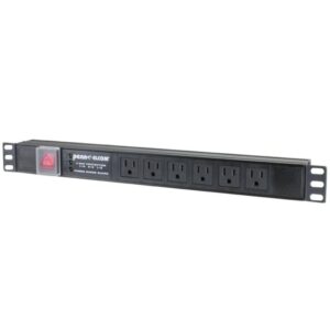 Penn Elcom 6 Way Horizontal 1U Rack Mount PDU with US Sockets and 1.83m Lead (PDU-AM-6)