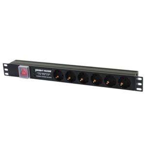 Penn Elcom 6 Way Horizontal 1U Rack Mount PDU with EU Schuko Sockets and 2m Lead (PDU-EU-6)