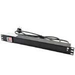 Penn Elcom 8 Way 1U Rack Mount PDU with Rear Facing EU Schuko Sockets and Front Switch (PDU-EU-8SWR)