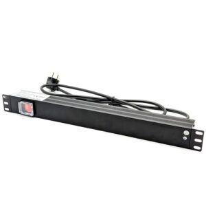 Penn Elcom 8 Way 1U Rack Mount PDU with Rear Facing EU Schuko Sockets and Front Switch (PDU-EU-8SWR)