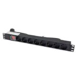 Penn Elcom 8 Way 1U Rack Mount PDU with Front Facing EU Schuko Sockets and Front Switch (PDU-EU-8SW)