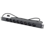 Penn Elcom 8 Way 1U Rack Mount PDU with Front Facing EU Schuko Sockets (PDU-EU-8)