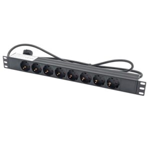 Penn Elcom 8 Way 1U Rack Mount PDU with Front Facing EU Schuko Sockets (PDU-EU-8)