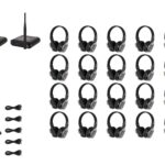 W Audio SDPRO Silent Disco System 20 Pack, 2 Transmitters and 1 Charger (SDPRO20)
