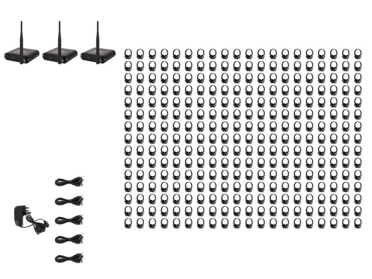W Audio SDPRO Silent Disco System 300 Pack, 3 Transmitters and 6 Chargers (SDPRO300)