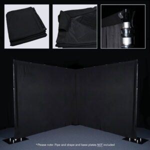 LEDJ 3 x 4m Black Molton Pocket Drape 320gsm (STAR73)