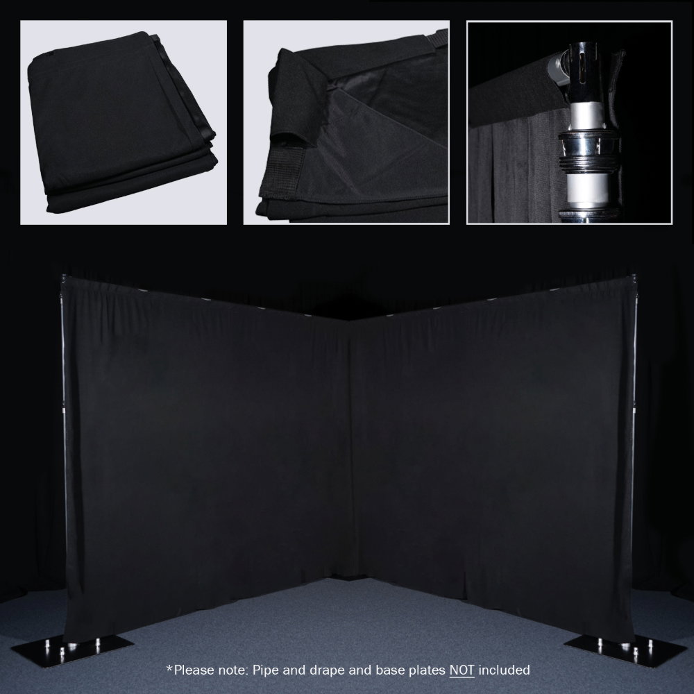 LEDJ 3 x 4m Black Molton Pocket Drape LEDJ 3 x 4m Black Molton Pocket Drape 320gsm (STAR73)