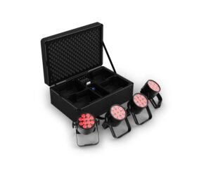 Chauvet DJ Freedom Par Q12 X4 – Battery Wireless RGBA Uplighting 4-Pack with Charge Case