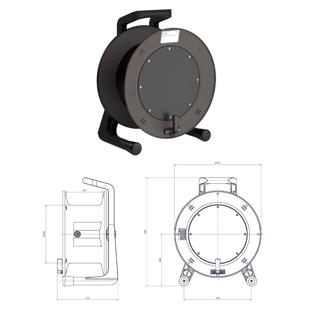 Schill Empty Cable Reel with Blank Plate GT450.SO Schill GT450.SO Empty Cable Reel with Blank Plate, Ø450mm Drum (CABL1306)