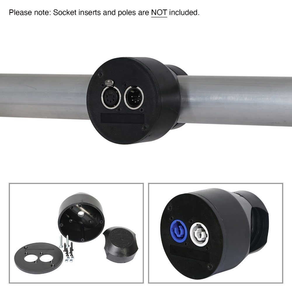 Robolights Black Smart Socket Set for Two D Type (SSS/2XLR/B) Robolights Black Smart Socket Set for Two D Type - Image 1