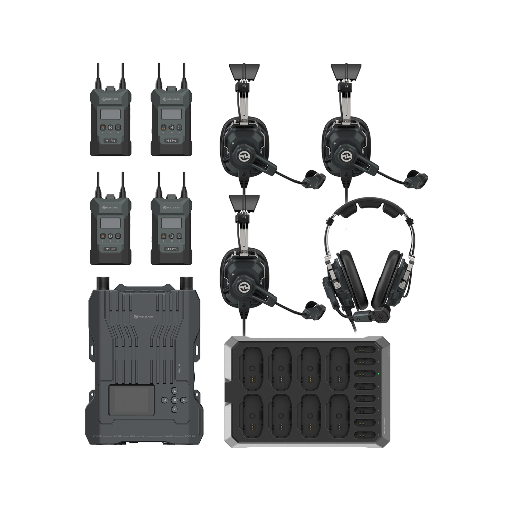 HOLLYLAND Solidcom M1 Pro-4B-DE Comms System Hollyland Solidcom M1 Pro-4B-DE 4-Beltpack Wireless Intercom System (HL0122)