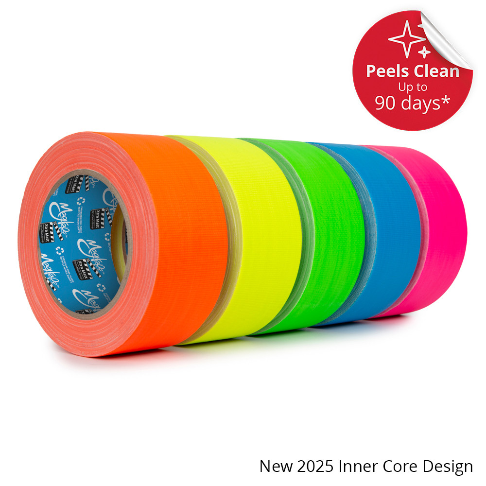 MagTape Xtra Matt Fluorescent Gaffer Tape 25mm x 25m - Fluorescent Yellow (MATTCTME25NYE25)