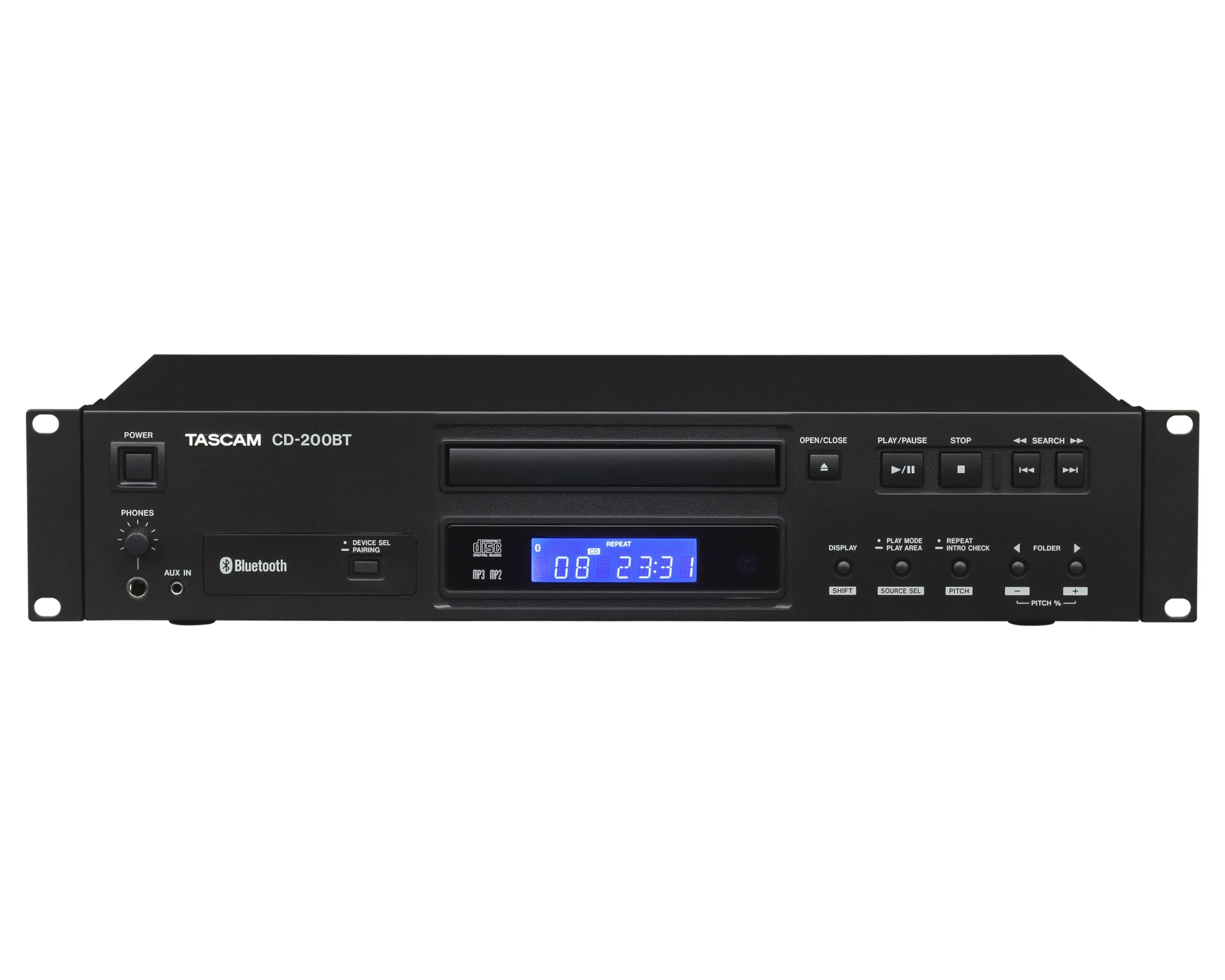 Tascam CD-200BT Pro CD Player with Bluetooth Receiver 2U Tascam CD-200BT Professional CD Player 2U – Bluetooth Receiver & Multi-Device Pairing