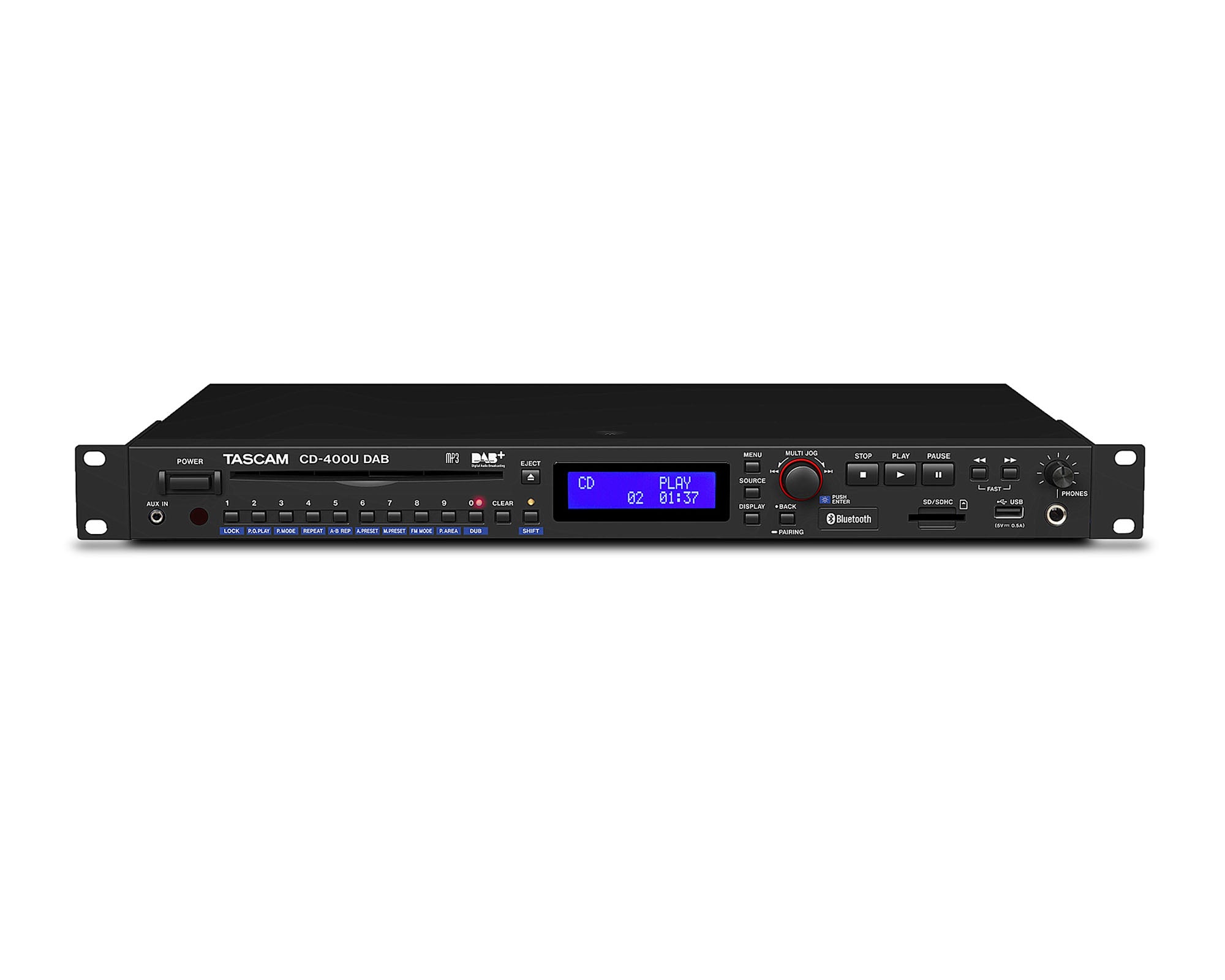 Tascam CD-400UDAB Media Player with Tuner and Bluetooth Receiver 1U Tascam CD-400UDAB Media Player 1U – CD, USB, SD, Bluetooth & DAB+/FM Tuner