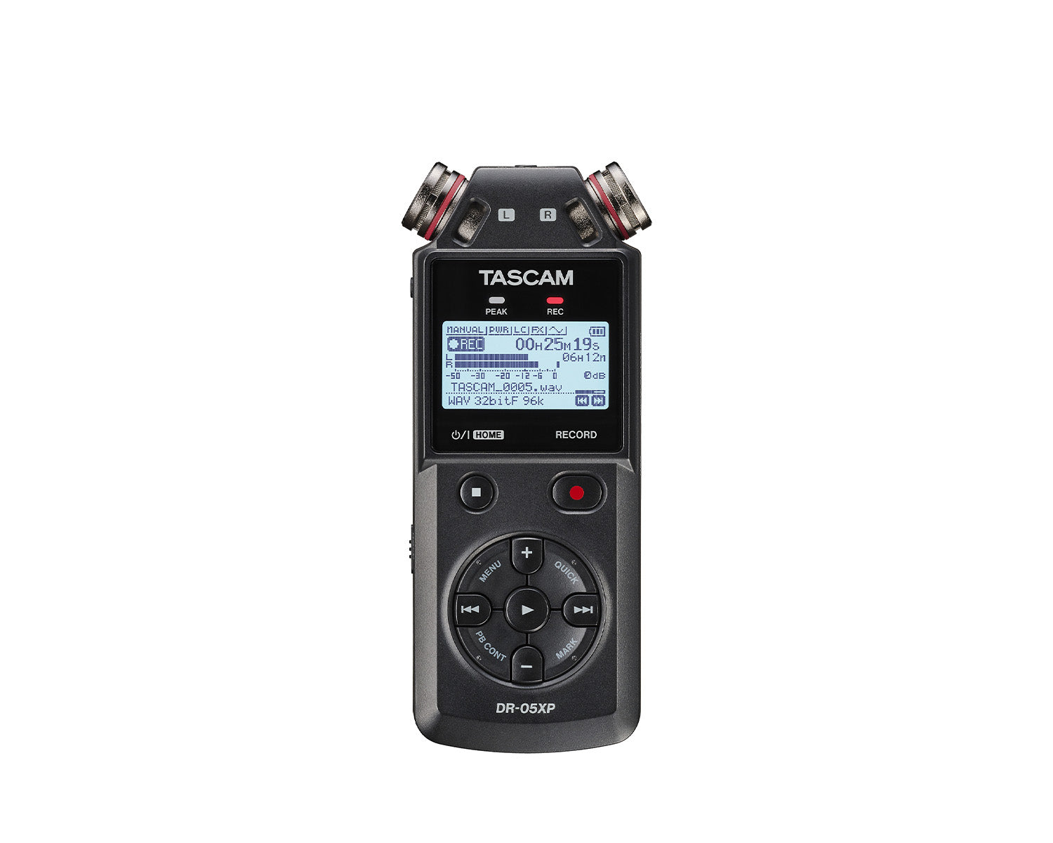 Tascam DR-05XP 32-Bit Float Stereo Audio Recorder / USB-C 2x2 Interface Tascam DR-05XP 32-Bit Float Handheld Stereo Recorder – USB-C 2-in/2-out Interface