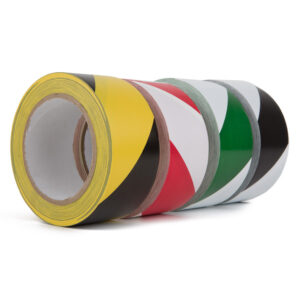 Le Mark Hazard Warning PVC Tape 50mm x 33m - Black / Yellow (HWPVC5033BKY)