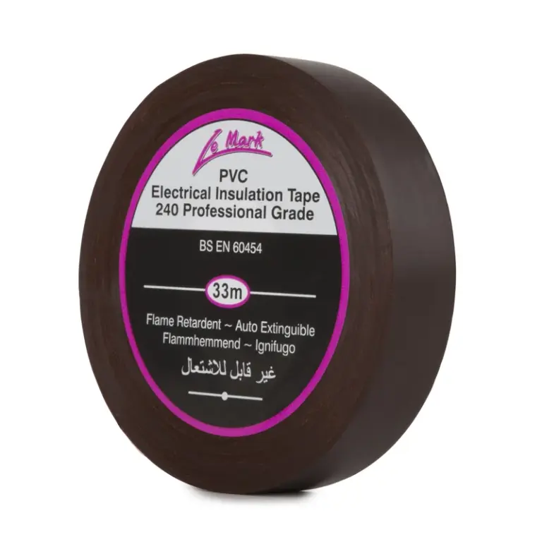 Le Mark PVC Electrical Insulation Tape 19mm x 33m – Brown (LEMPVC19BR)