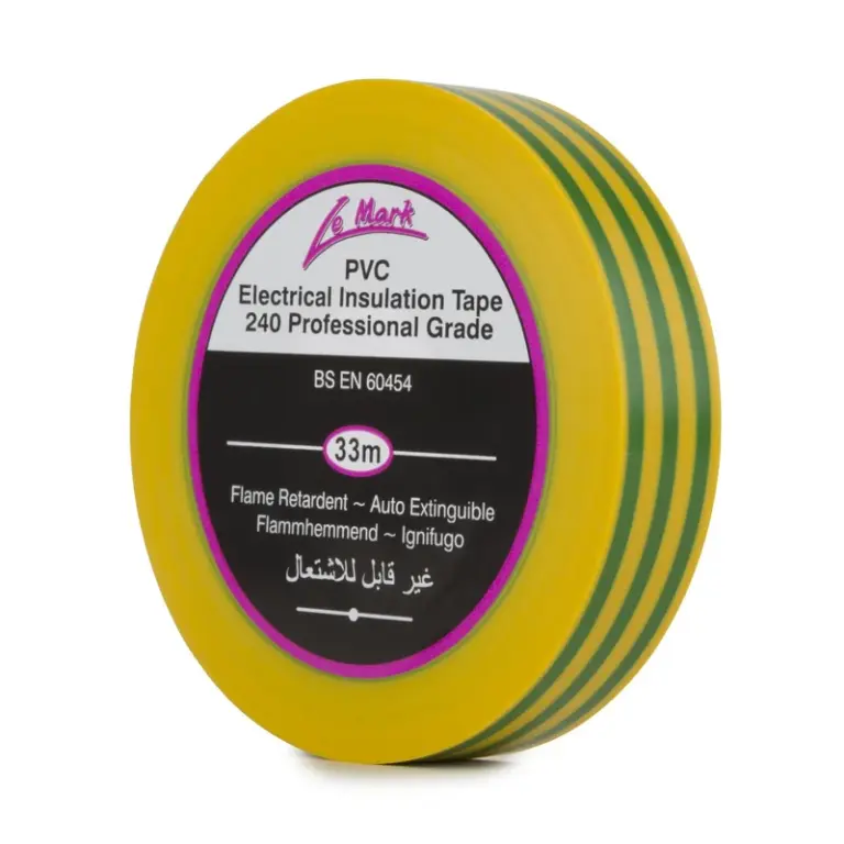 Le Mark PVC Electrical Insulation Tape 19mm x 33m – Earth (LEMPVC19E)