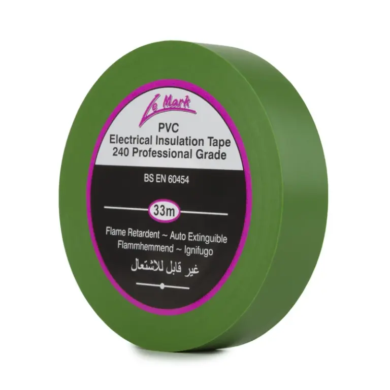 Le Mark PVC Electrical Insulation Tape 19mm x 33m – Green (LEMPVC19G)