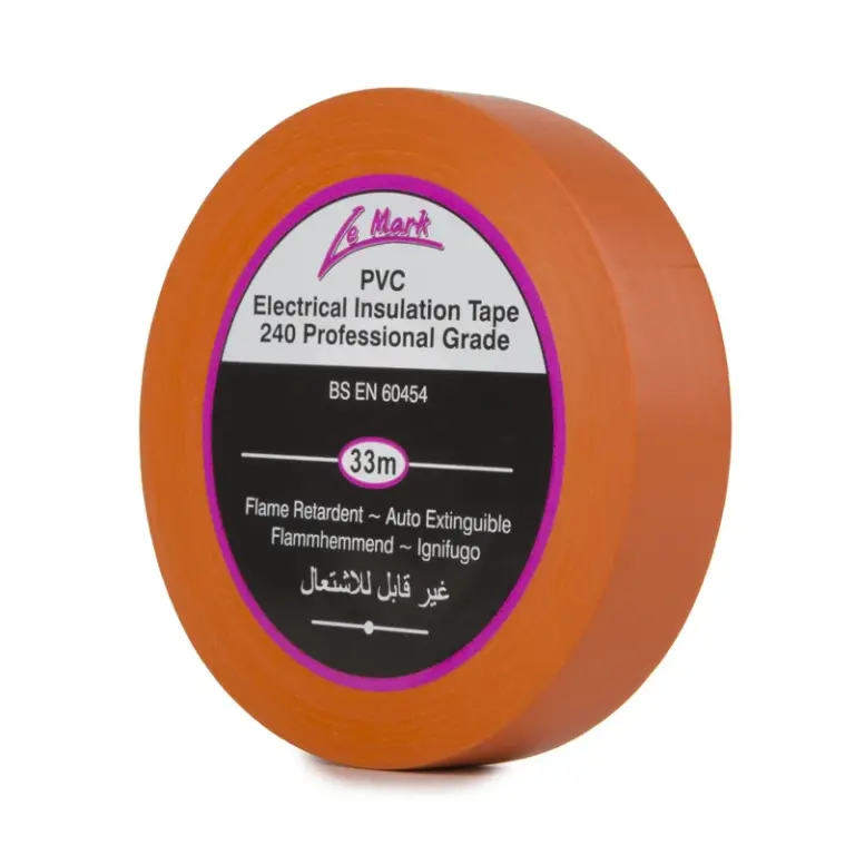 Le Mark PVC Electrical Insulation Tape 19mm x 33m – Orange (LEMPVC19O)