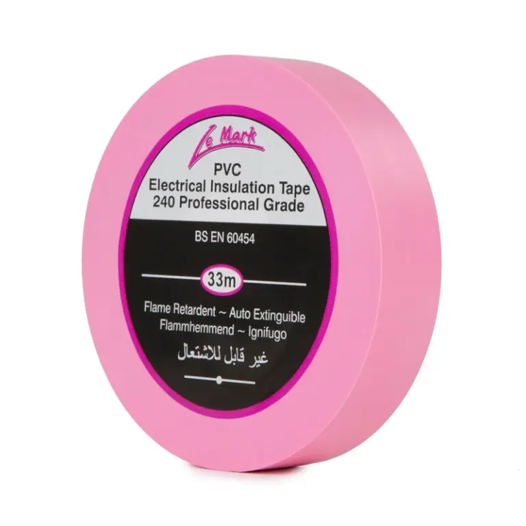 Le Mark PVC Electrical Insulation Tape 19mm x 33m – Pink (LEMPVC19PK)