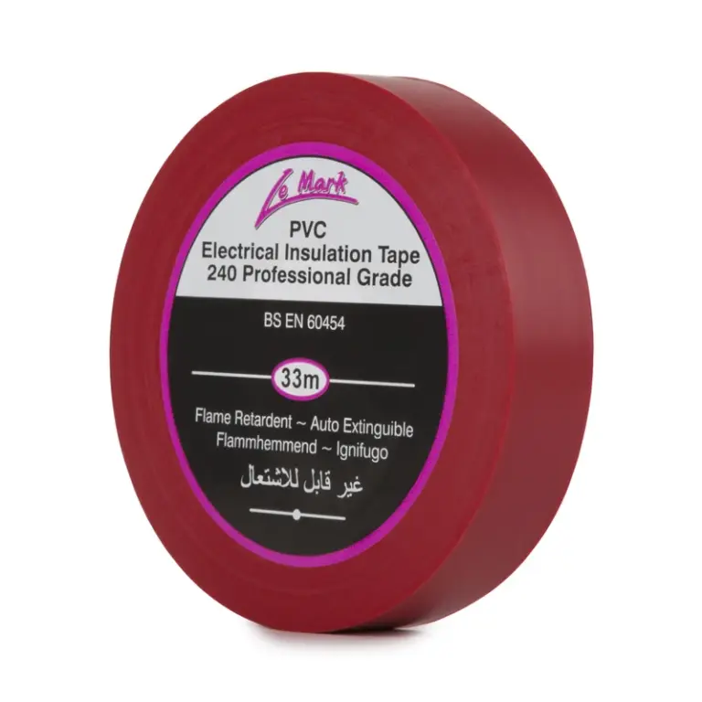 Le Mark PVC Electrical Insulation Tape 19mm x 33m – Red (LEMPVC19R)