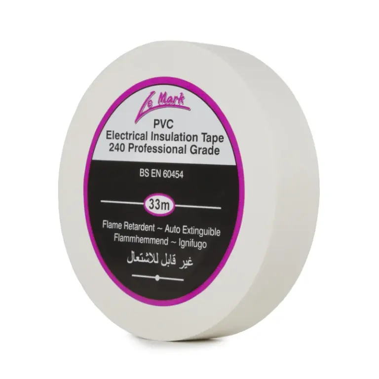 Le Mark PVC Electrical Insulation Tape 19mm x 33m – White (LEMPVC19W)