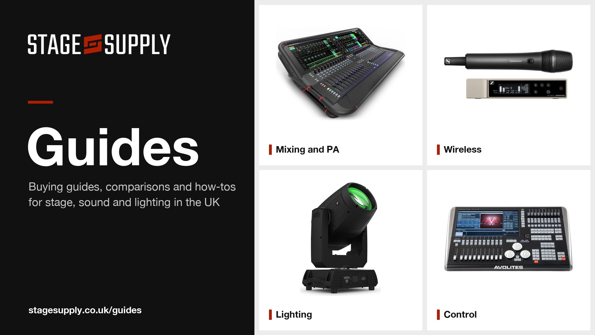 Stage Supply Guides: buying guides, comparisons and how to guides for stage, sound and lighting
