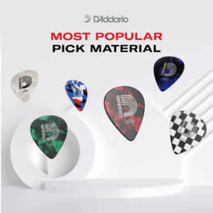 D'Addario 1CBK2-25 Black Celluloid Guitar Picks, 25 pack, Light
