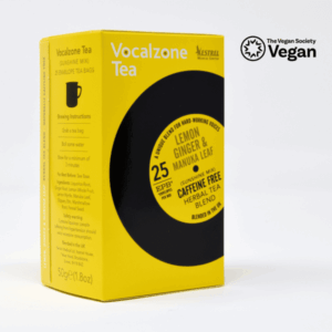 Vocalzone Tea Lemon, Ginger & Manuka Leaf, 25 Caffeine-Free Tea Bags