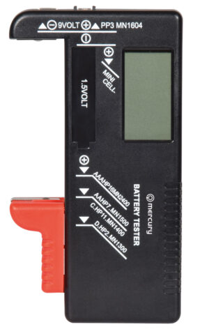 Mercury Universal Digital Battery Tester, AA AAA C D 9V and Button Cells