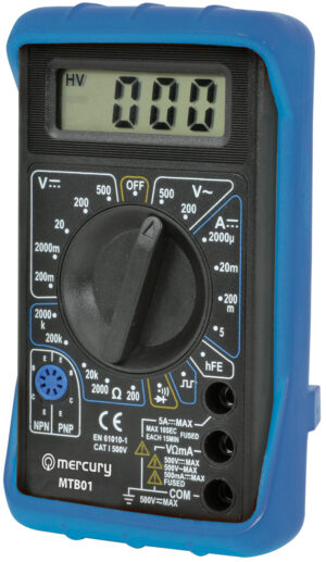 Mercury MTB01 Digital Multimeter, 19 Ranges, 7 Functions