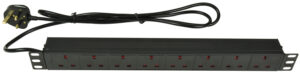 Adastra 1U-PDU-8UK 19" 1U Rack PDU, 8 x UK Sockets, 1.8m Lead
