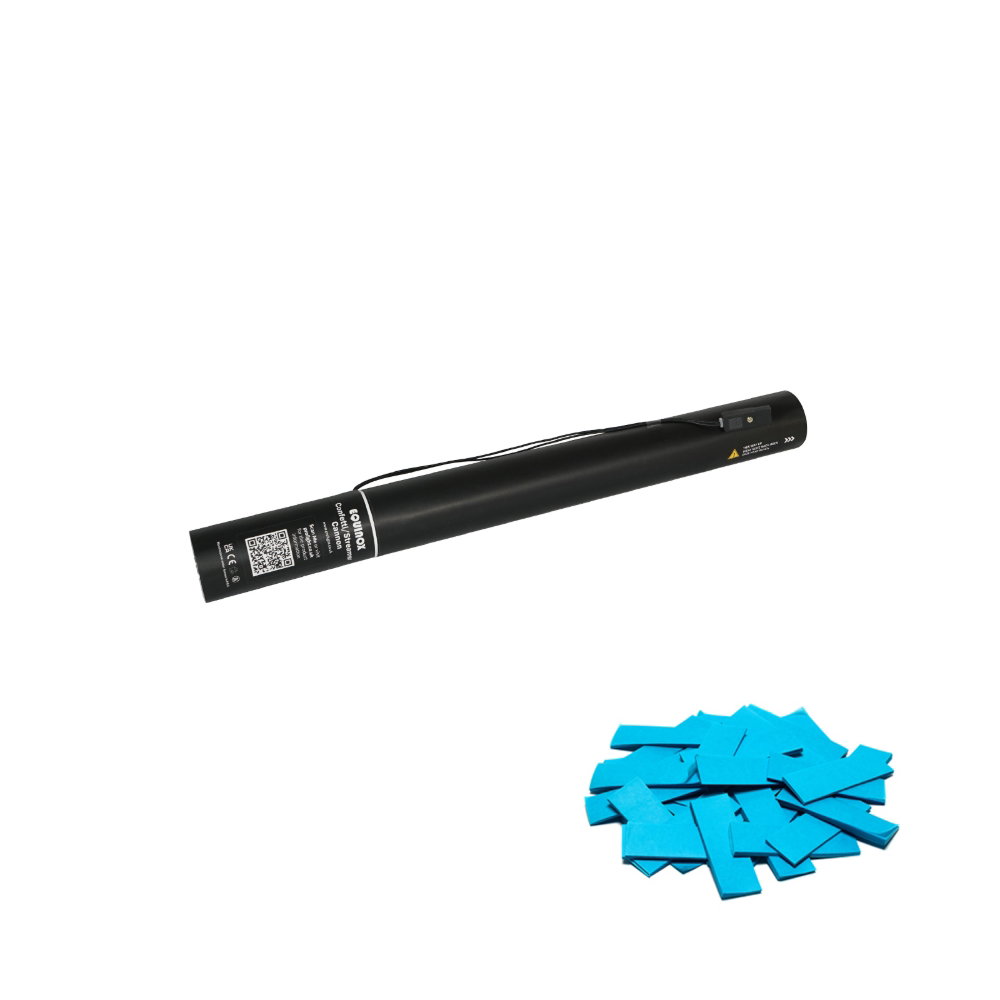 Equinox Electric Confetti Cannon 50cm Light Blue Equinox Electric Confetti Cannon 50cm Light Blue Slow-Fall Confetti - Image 1