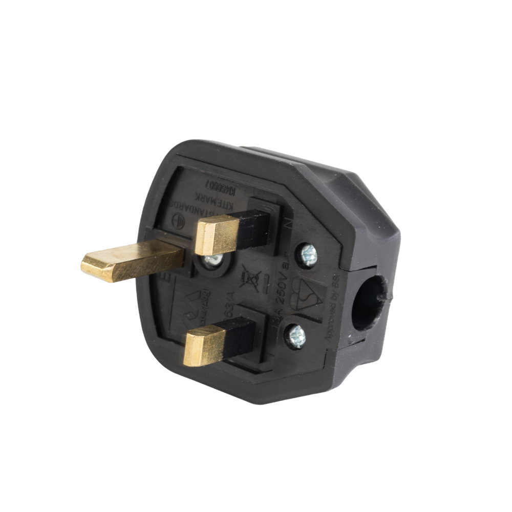 Masterplug 13A HD Mains Plug, Black (7B) Masterplug 7B 13A Heavy Duty Mains Plug, Black, BSI Kitemark - Image 1
