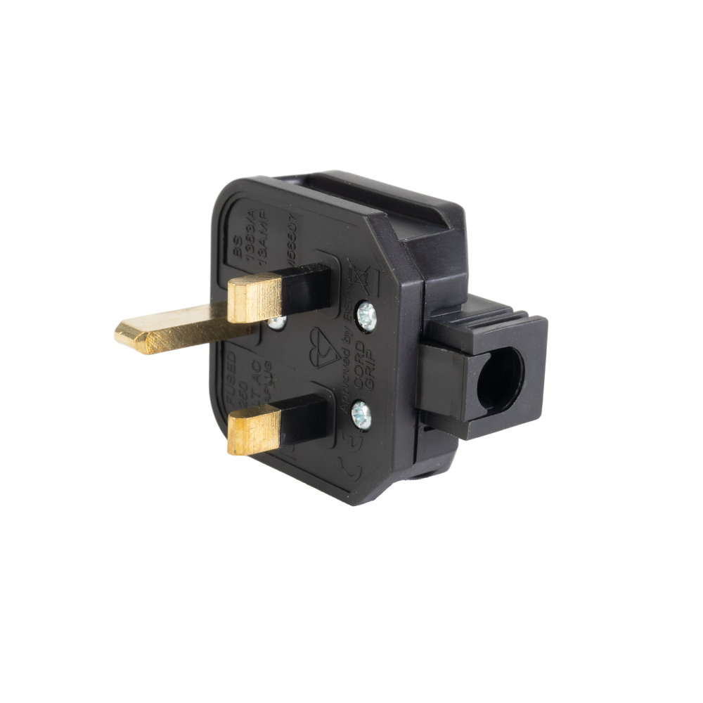 Masterplug 13A HD Mains Plug, Black (HDPT13B) Masterplug HDPT13B 13A Heavy Duty Mains Plug, Black, BS 1363 - Image 1